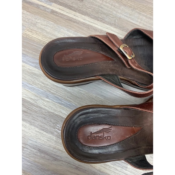 Dansko Annabel Wedge Sandal Sz 38 Brown - Picture 5 of 6